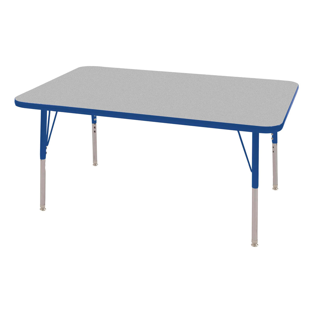 Norwood Commercial Furniture 36-Inch Adjustable Height Classroom Activity Table for Kids & Adults, Rectangular Activity Table for School and Home, Blue