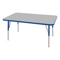 Norwood Commercial Furniture 36-Inch Adjustable Height Classroom Activity Table for Kids & Adults, Rectangular Activity Table for School and Home, Blue