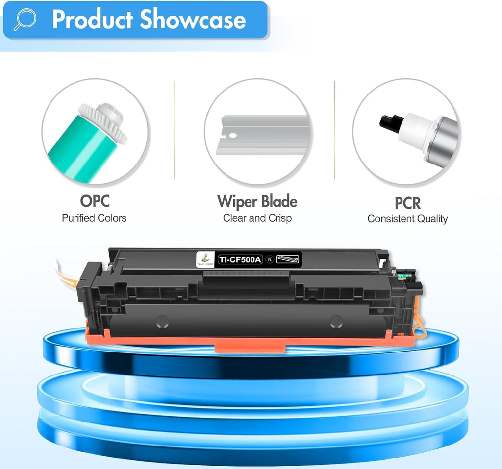 TRUE IMAGE Compatible Toner Cartridge Replacement for HP 202A CF500A 202X M281fdw HP Color Pro MFP M281fdw M281cdw M254dw M281fdn M254 M281 202 Toner Printer (Black Cyan Yellow Magenta, 4-Pack)