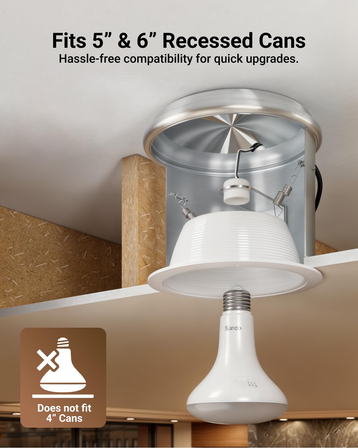 Sunco 12 Pack BR30 Light Bulbs LED, Recessed Can Light Bulbs, Indoor Flood Bulb, 850 LM, 11W (65W Equivalent), 3000K Warm White, Dimmable, E26 Base, for Home, Kitchen, Bedroom UL