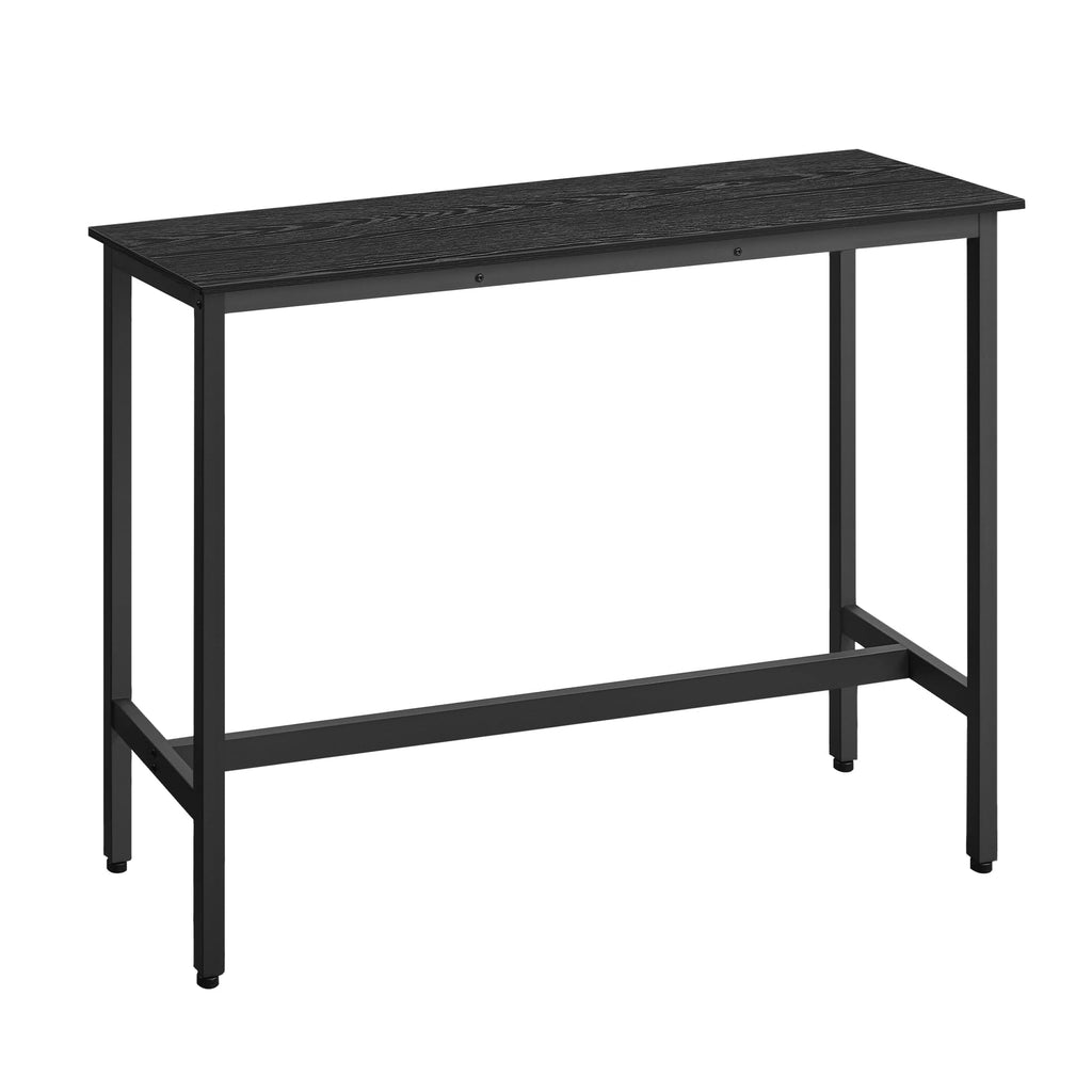 VASAGLE Bar Table, Kitchen Dining Table, High Top Pub Table, Bar Height Cocktail Table for Living Room Party, Sturdy Metal, 15.7 x 39.4 x 35.4 Inches for Narrow Spaces, Ebony Black and Ink Black
