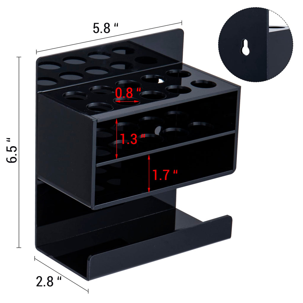 MyGift Dry Erase Marker Holder 10 Slots Whiteboard Marker Holder for Wall Dry Erase Eraser Holder Wall Mount Black