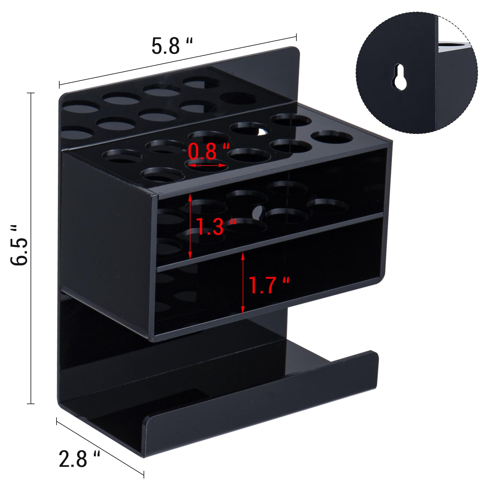 MyGift Dry Erase Marker Holder 10 Slots Whiteboard Marker Holder for Wall Dry Erase Eraser Holder Wall Mount Black