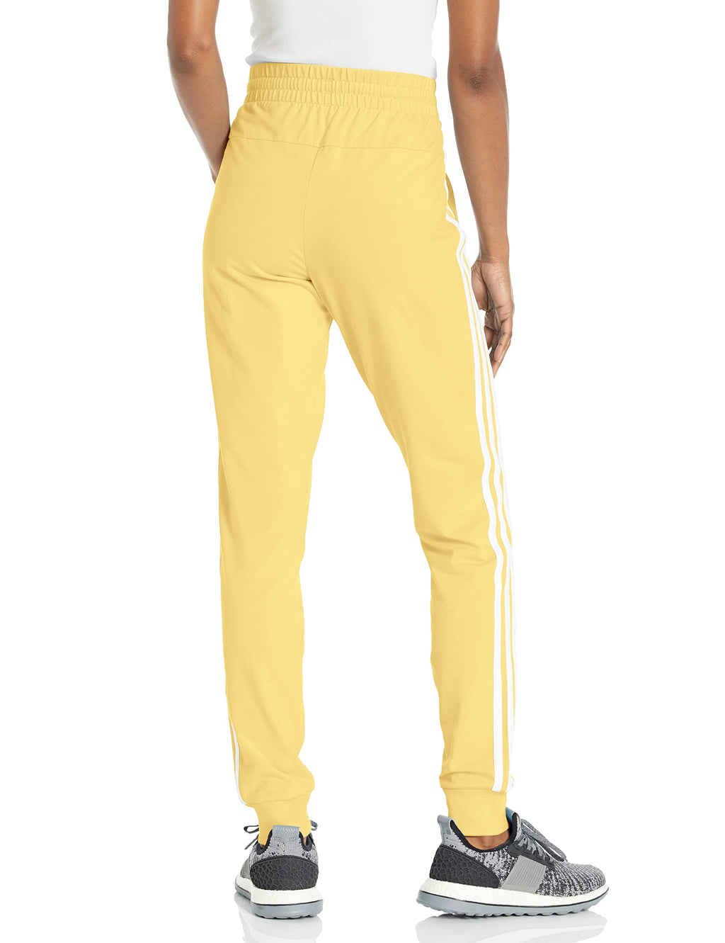 adidas Womens 3-Stripes Drawstring Sweatpants Training Casual - Black
