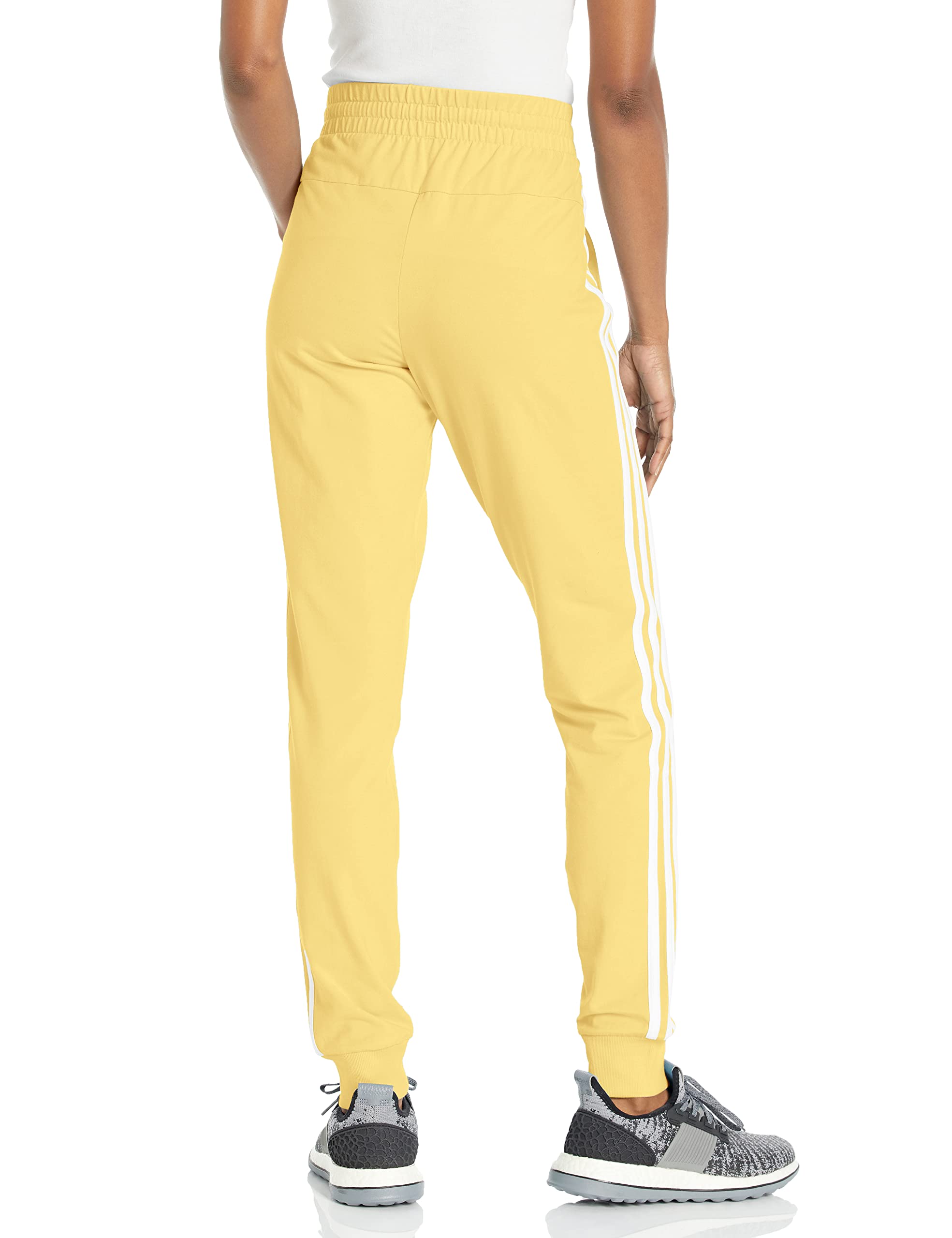 adidas Womens 3-Stripes Drawstring Sweatpants Training Casual - Black