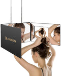 JUSRON 360 Viewing Angle Self Hair Cutting Mirror, Clear Anti-Fog HD Glass, USB Rechargeable, Easy to Use, Height Adjustable, Portable, Good Choice for Gifts