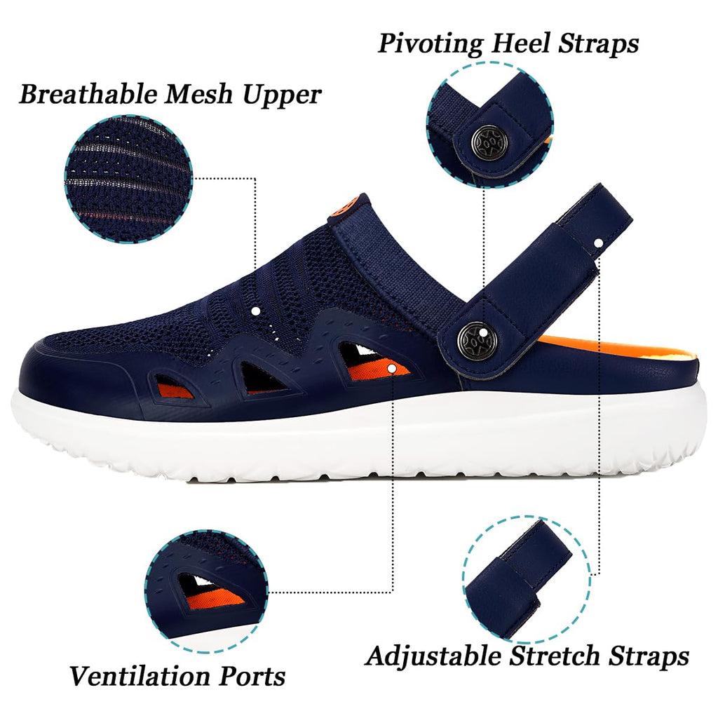 Men's Women's Clogs Garden Shoes Slip On Sandals Breathable Summer Orthotic Walking Slippers with Plantar Fasciitis Soles