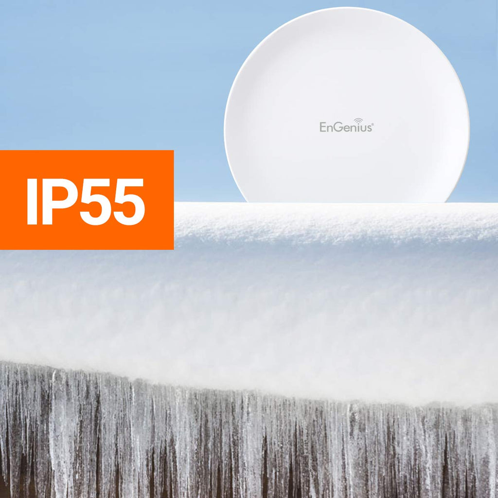 EnGenius Wi-Fi 6 (802.11ax) 5GHz 1,200 Mbps, 2x2 Outdoor Wireless Bridge, 26 dBm, high gain 19 dBi Directional Antenna, IP-55 housing, up to 6 Miles Point-to-Point [EnStation6 KIT]