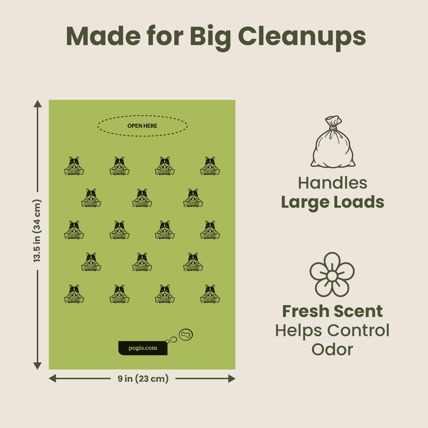 Pogi’s Dog Poop Bags – Leak-Proof & Extra Thick Pet Waste Bags (Fresh Scent, 10 Rolls, 150-Count)