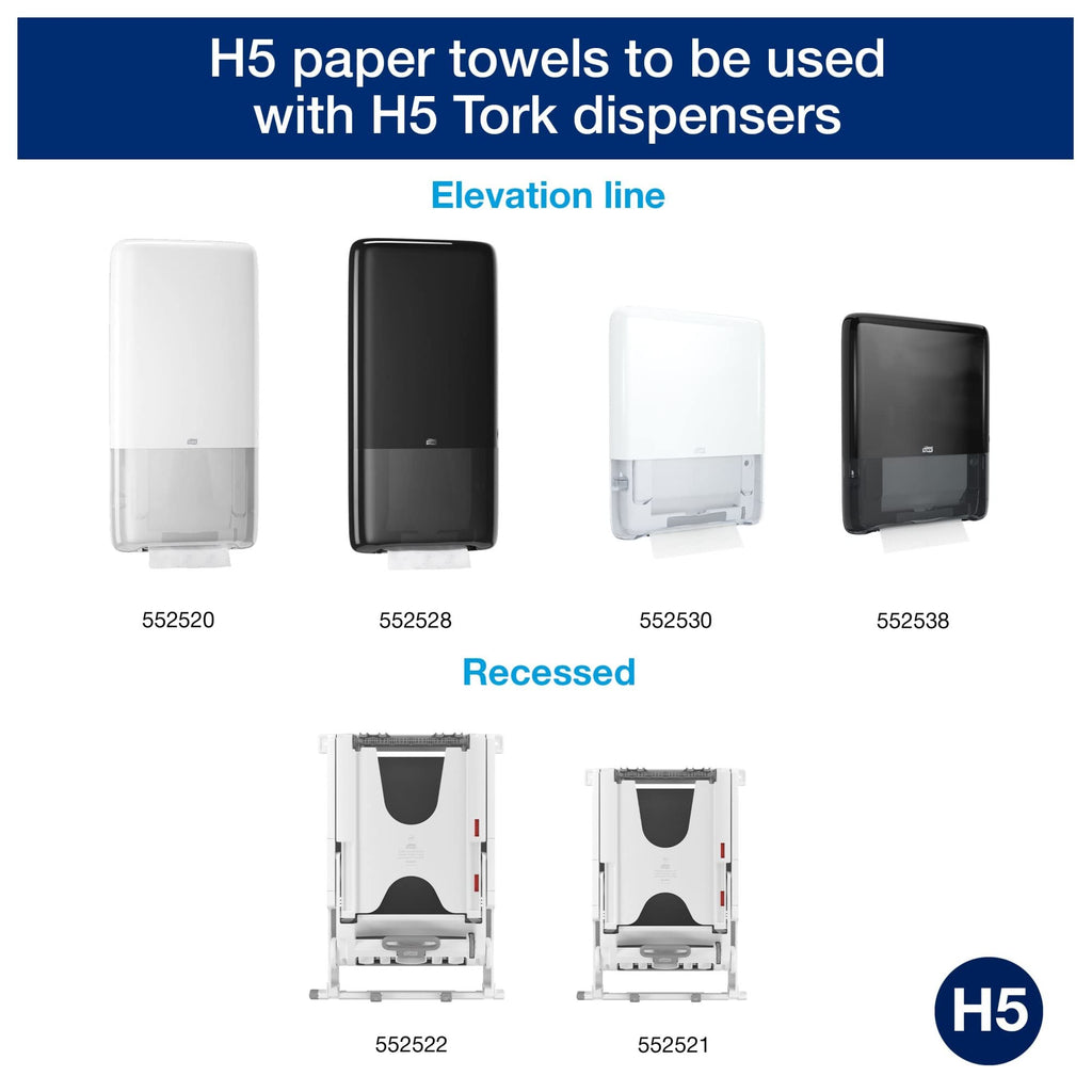 Tork PeakServe Continuous Paper Hand Towels White H5, Premium, Compressed, 12 x 270 sheets, 105066