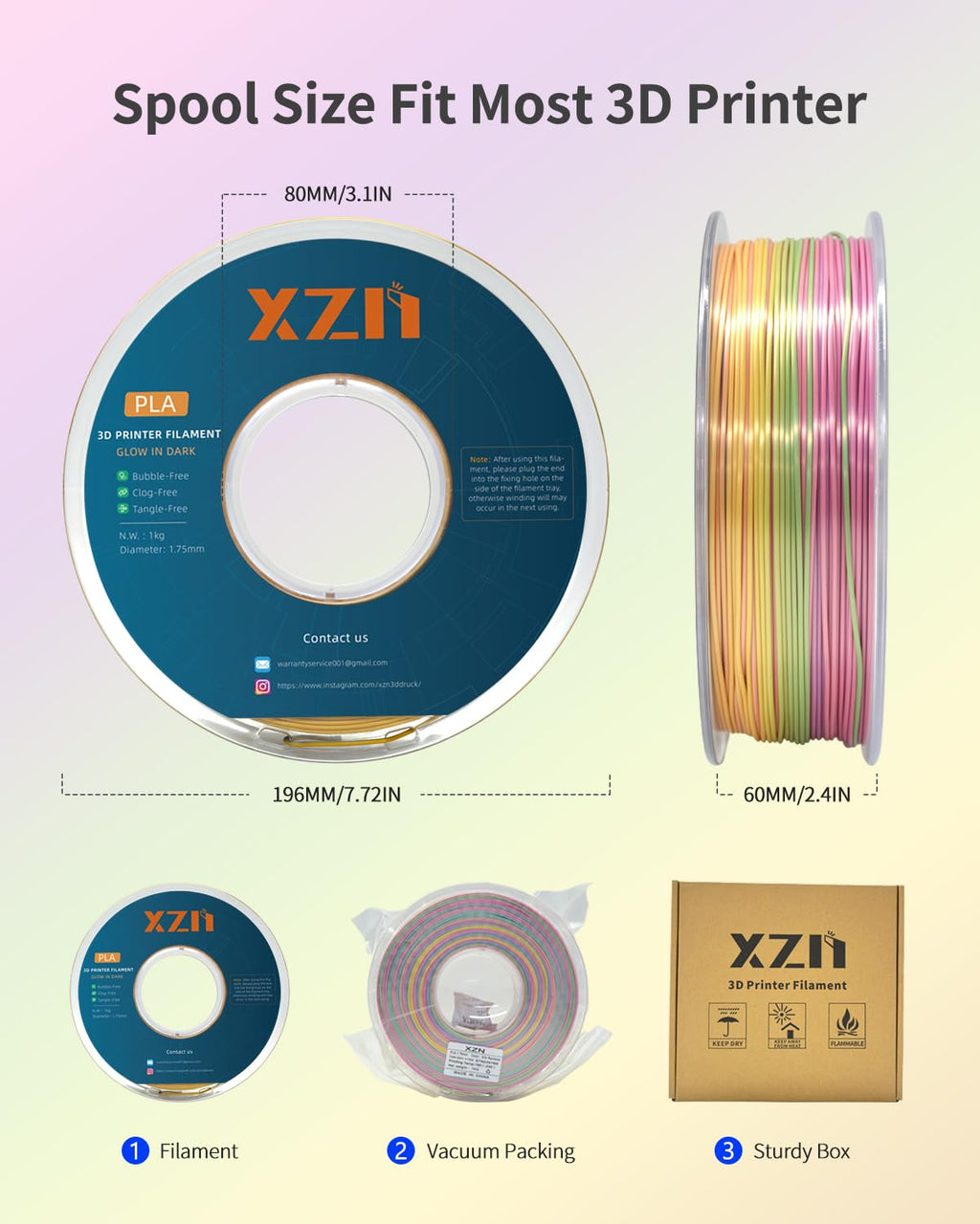 PLA Filament 1.75mm, 3D Printer Filament 1kg Spool (2.2lbs), Neatly Wound, +/- 0.02mm Precision, No Clog/Bubble, Excellent Layer Adhesion, Fits Most FDM Printers, Apple Green