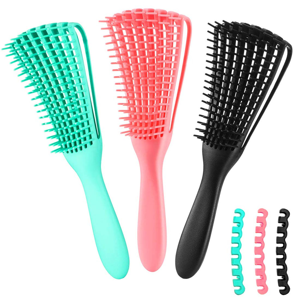 Detangling Brush for Afro America/African Hair Textured 3a to 4c Kinky Wavy/Curly/Coily/Wet/Dry/Oil/Thick/Long, Knots Detangler Scalp Massage Comb Hair Detangler for Women (1 pc, Purple)