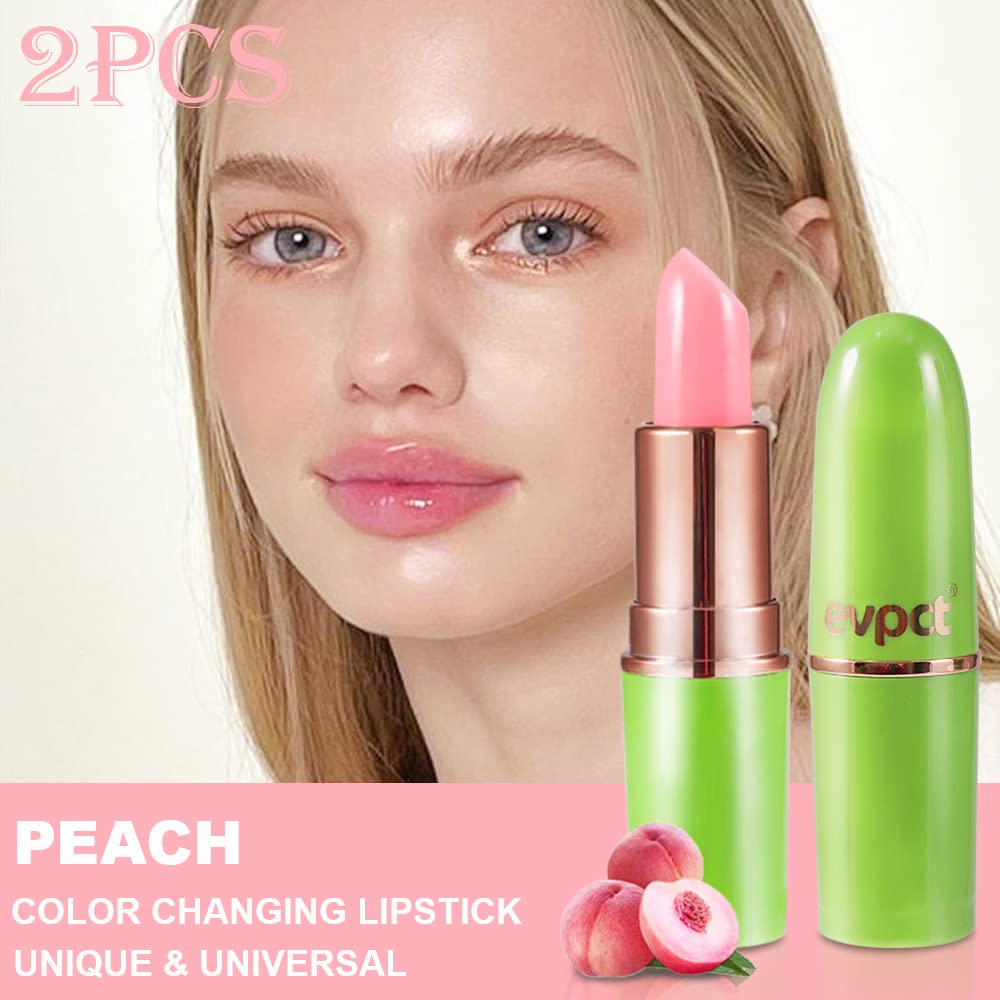 evpct 2Pcs Blueberry Tinted Lip Balms PH Lip Color Changing Lipstick Balm Stain Gift Set Queen for Women Girls Korean Mood Long Lasting Color Change Light Pink Lipstick Lip Tint Plumper Gloss