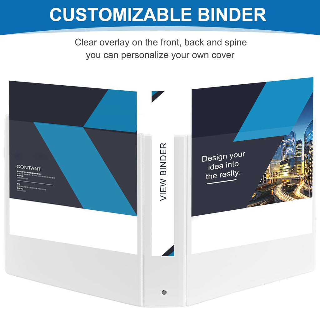 0.5 inch 3-Ring Binder, 1/2 inch Round Ring Binder with 2 Inside Pockets, Clear View Cover Binders Holds 8.5'' x 11''Paper，PVC Free, Pastel Color Binders for Office/Home/School Supply, 6 Pack