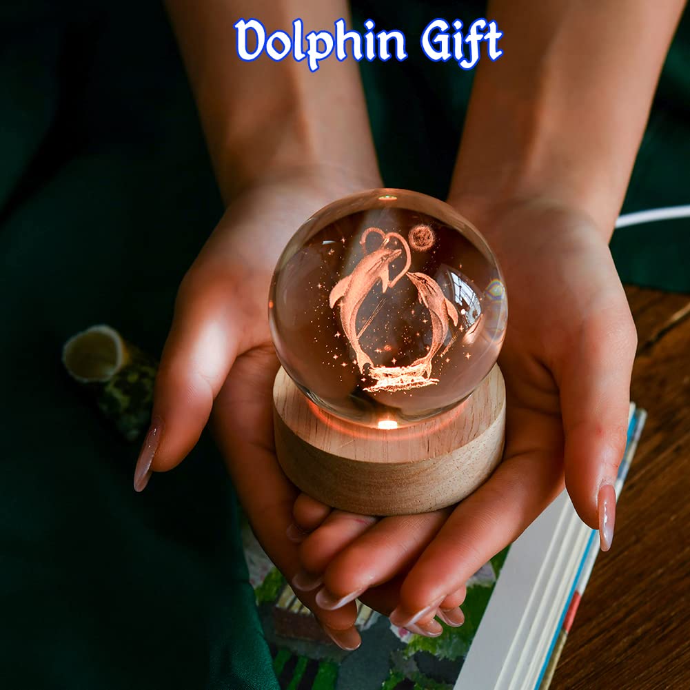 IFOLAINA Butterfly Crystal Ball Gifts Ideas for Girlfriend Wife Mom Couple Her Bithday Mothers Day 3D Butterfly on Sunflower Night Light Decorative Globes Room Decor