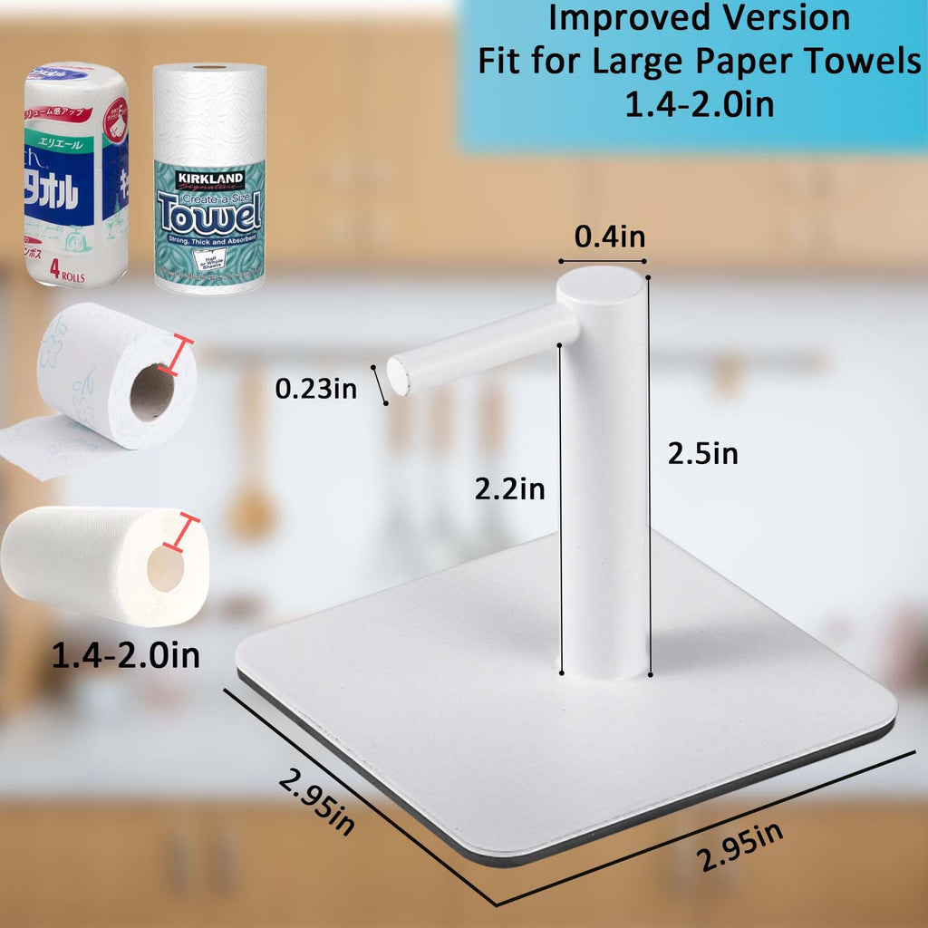 Magnetic Paper Towel Holders Heavy Duty Steel Brushed Holder with Strong Magnetic Backing - Fit for Large Paper Towels or Use as Hook - for Kitchen,Refrigerator,Grill,Garage,Shop