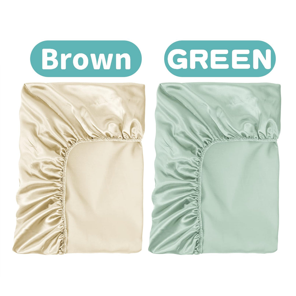 GUNTAIL Baby Crib Sheets for Boys Girls, 2 Pack Fitted Crib Sheet for Standard Crib and Toddler Mattress, Soft Microfiber Baby Sheet 52x28x8in (Brown & Green)
