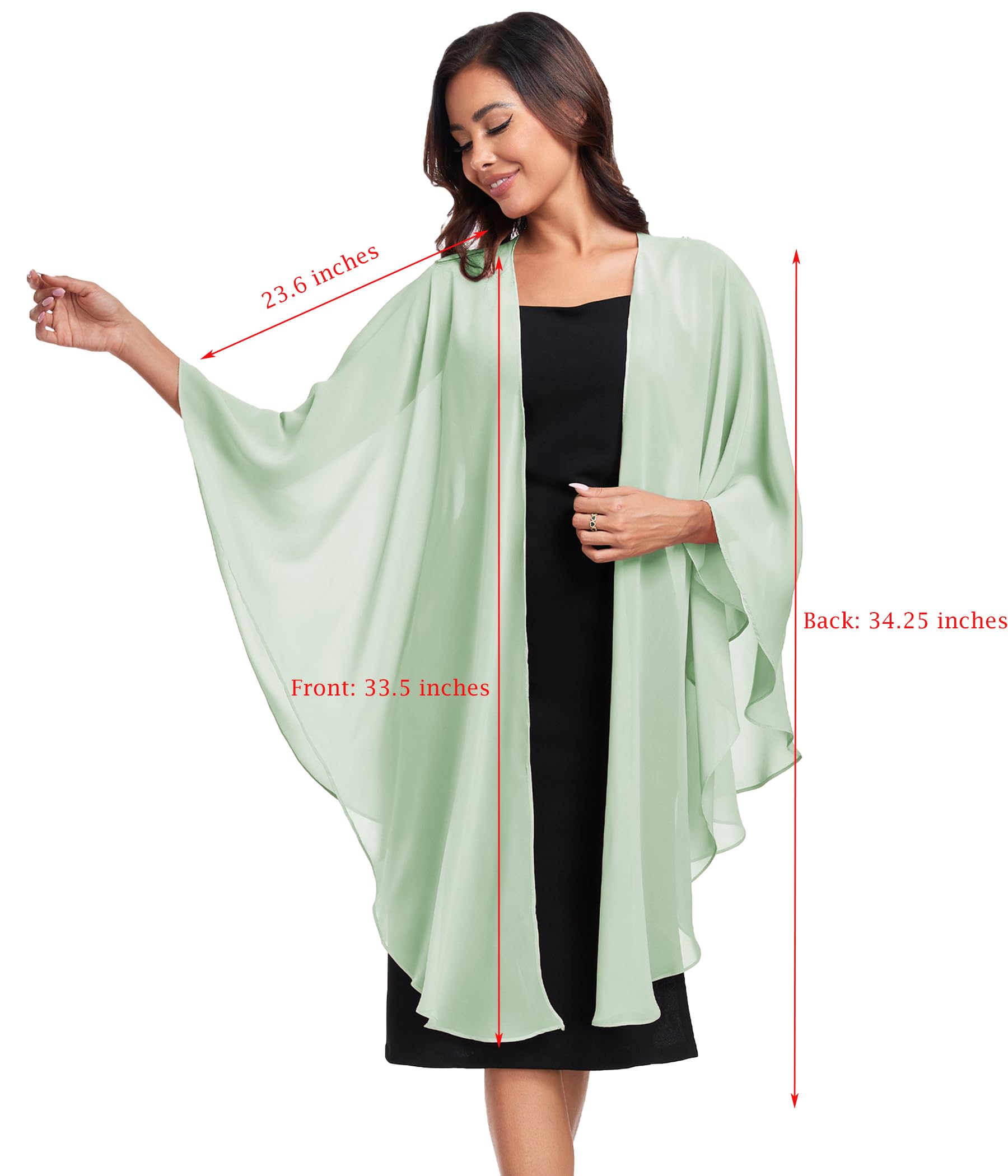 TONGFANTFL Shawls Wraps for Evening Wedding Party Chiffon Scarf Soft Bridal Wraps Wedding Guest Shawl Coverage
