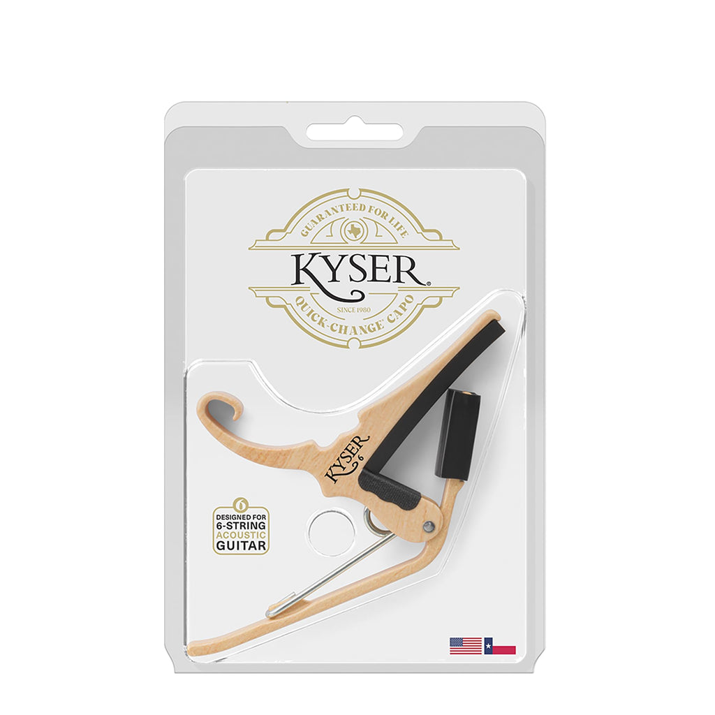 Kyser Musical Products Quick-Change Guitar Capo, KG6ABA, Abalone - For 6-String Acoustic Guitars, Made in USA, Quality, Strong, Lightweight, Quick & Easy Key Changes, Innovative, Perfect Fit