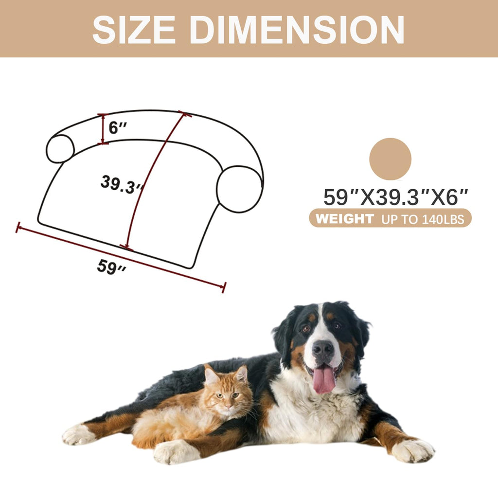 Luxurious Calming Dogs/Cats Bed Mats, Dog Pad Washable Removable Couch Cover, Plush Long Fur Mat for Pets, Waterproof Lining, Perfect for Small, Medium and Large Dogs and Cats (Beige, 31"x23")