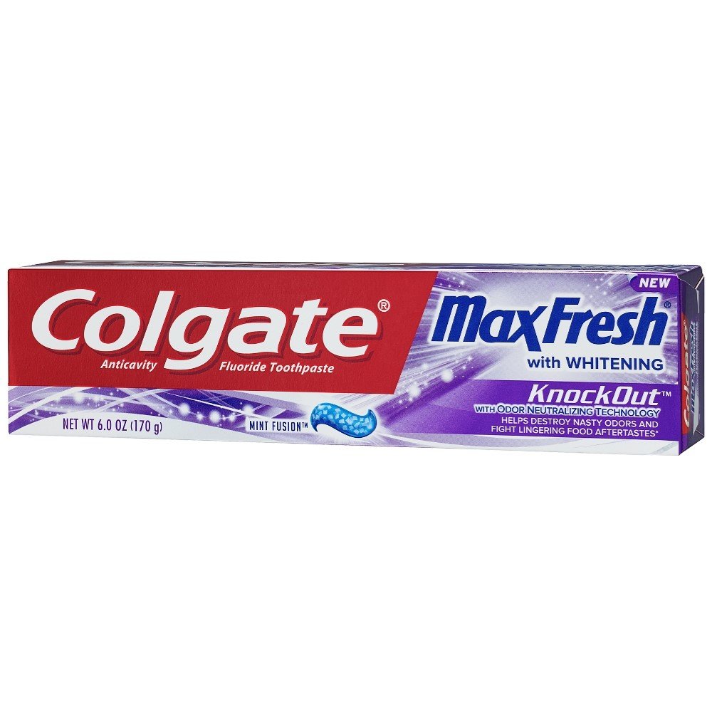 Colgate Max Fresh Toothpaste - KnockOut - With Odor Neutralizing Technology - Net Wt. 6 OZ (170 g) Per Tube - Pack of 4 Tubes | Odor Neutralizing Technology