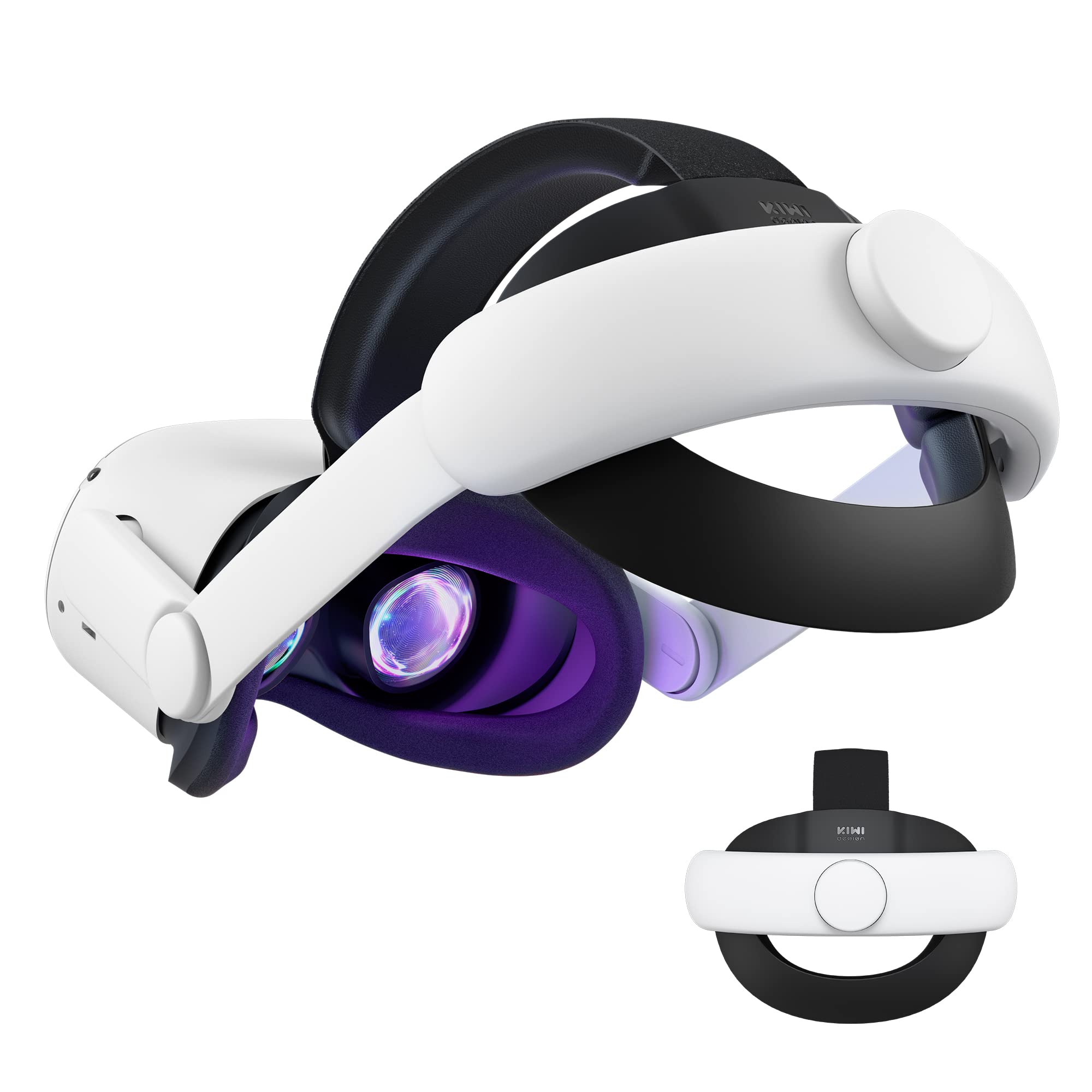 KIWI design K2 Comfort Head Strap Accessories Compatible with Oculus/Meta Quest 2, Elite Strap Replacement for Enhanced Support of VR Headset, NOT for Meta Quest 3/3S