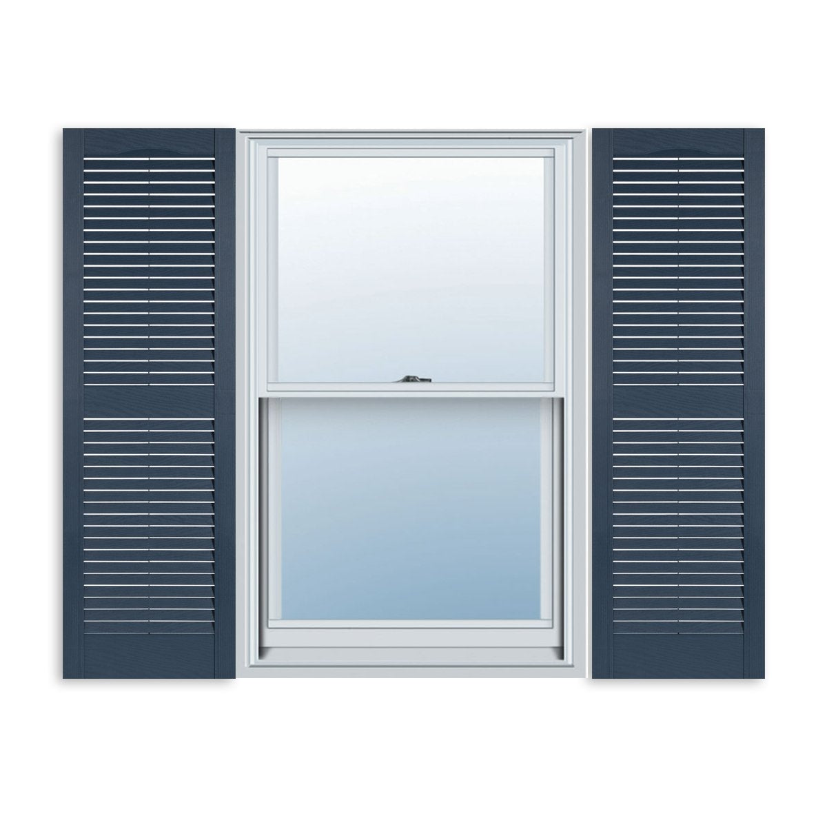 Exterior Solutions Standard Louver Exterior Vinyl Window Shutters, Black (Pair), 15 Inch x 35 Inch