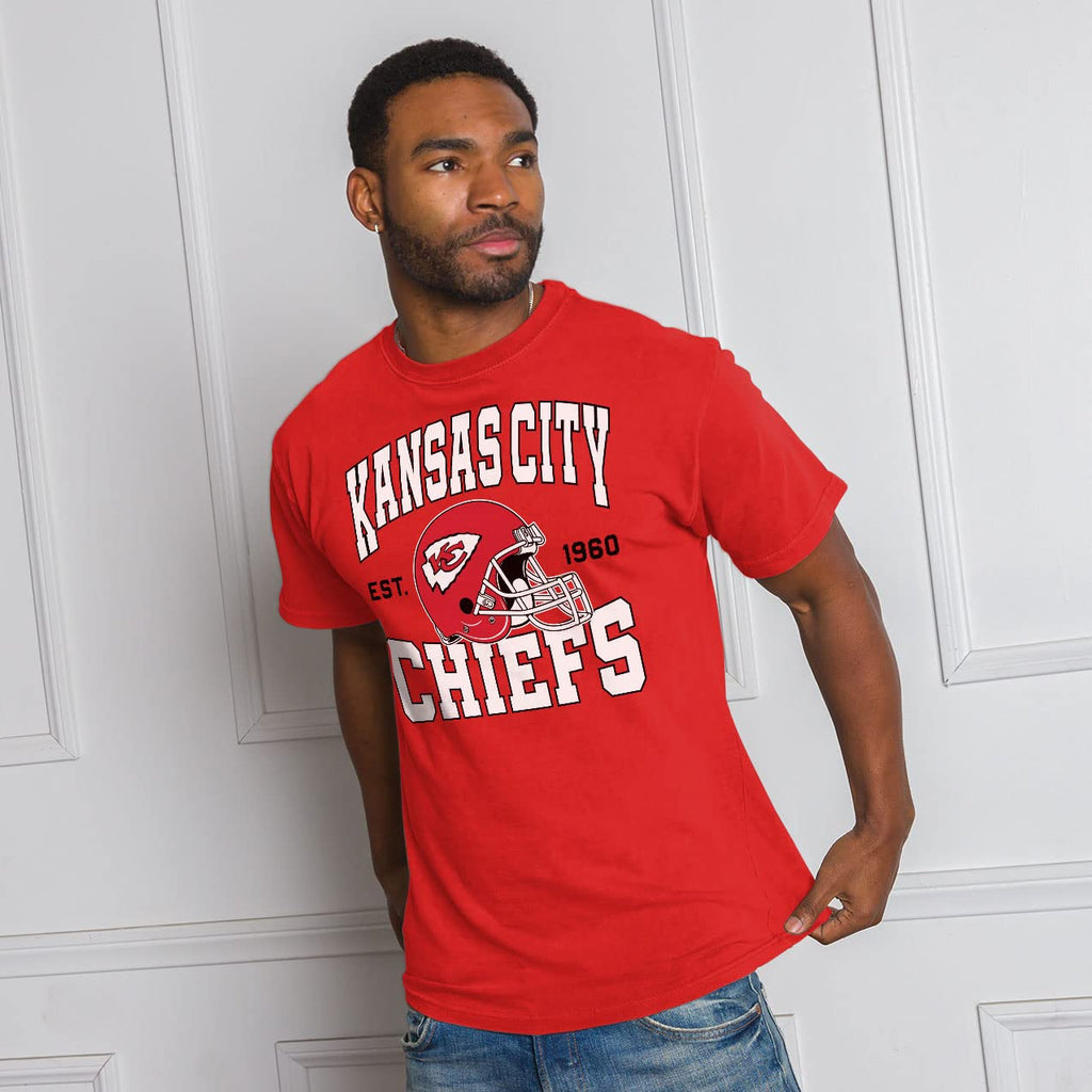 Junk Food Clothing x NFL - Team Helmet - Short Sleeve Fan Shirt for Men and Women - Officially Licensed NFL Apparel