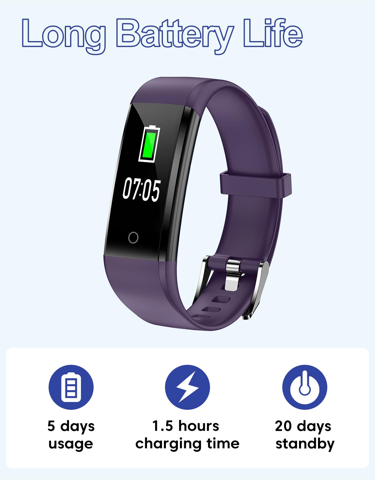 GRV Fitness Tracker Non Bluetooth Fitness Watch No App No Phone Required Waterproof Pedometer Watch with Steps Calories Counter Sleep Tracker for Men Women Parents