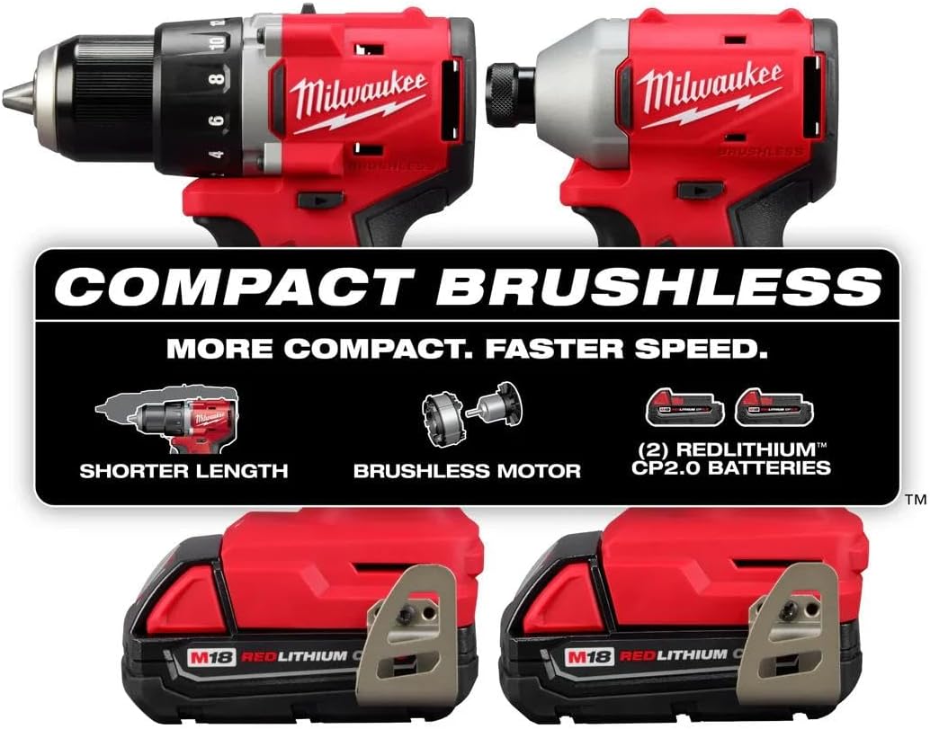 Milwaukee Electric - M18TRADE Compact BRUSHLESS 2-Tool Combo KIT