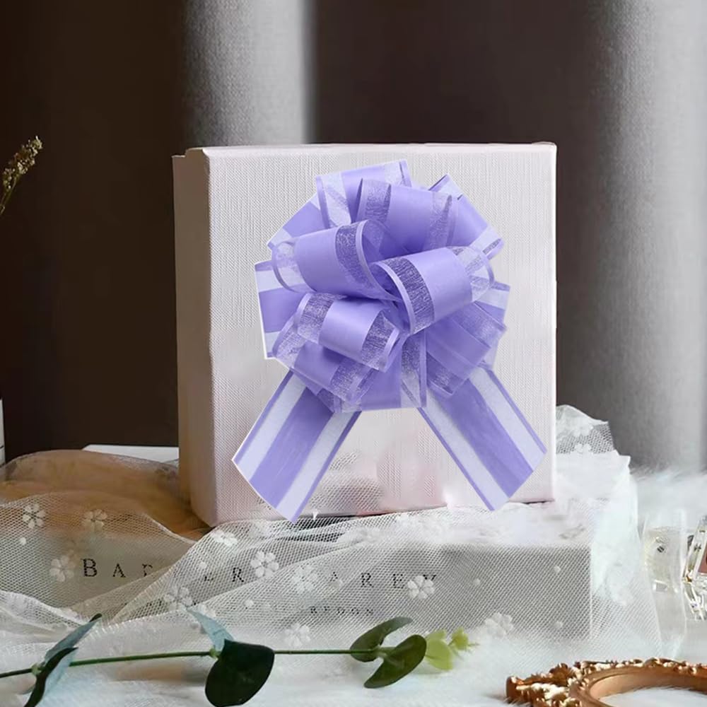 6 PCS Large Pull Bows,Bow for Gift Wrapping,6 inches,Christmas Party Birthday Gift Wedding Ribbon Bows for Wrapping Boxes or Flower Decorations, Valentine's Day Gift Decorations