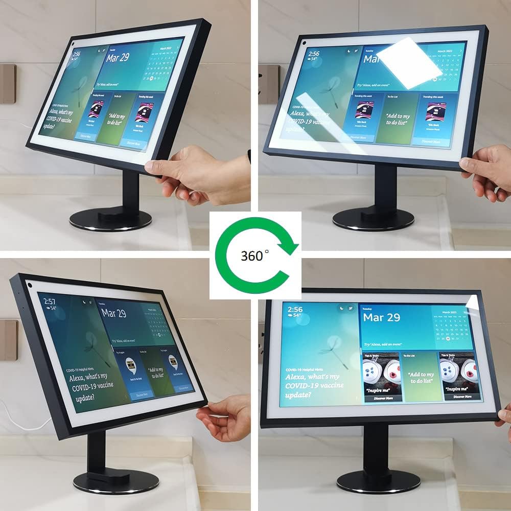 ATOPHK Ech_ooo Show 15 Stand Swivel and tilt, Only Made for Echo Show 15 Three Rotating shafts The Base is Made of Aluminum Which Makes the Product More Beautiful and Longer Service Life Black 025-01