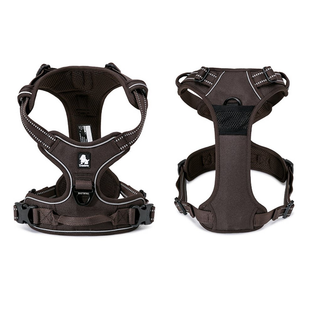 TRUE LOVE Adjustable No-Pull Dog Harness Reflective Pup Vest Harnesses Comfortable Control Brilliant Colors TLH5651(Black,XS)