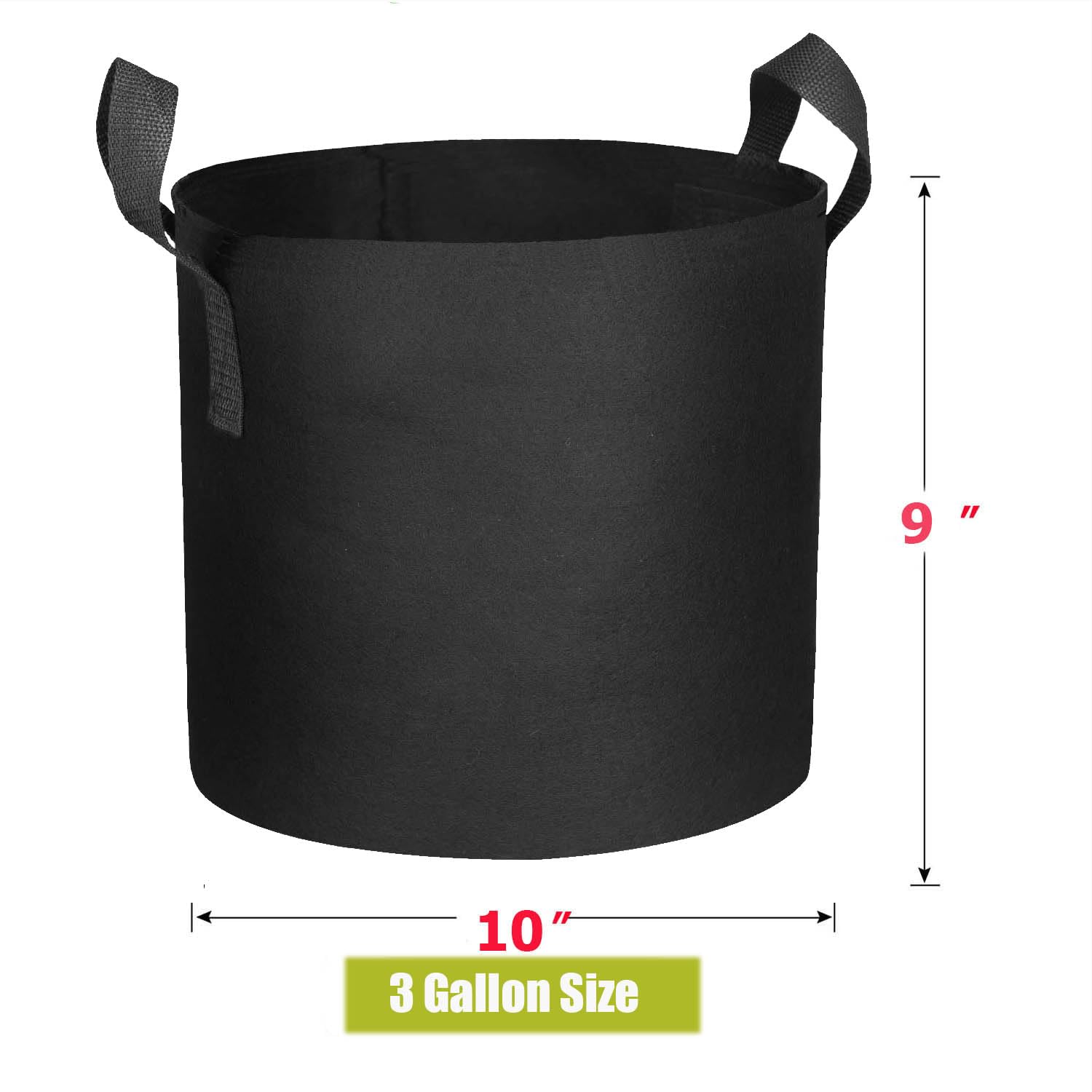 Cavisoo 24-Pack 3 Gallon Grow Bags, Heavy Duty Thickened Non-Woven Plant Fabric Pots with Reinforced Handles