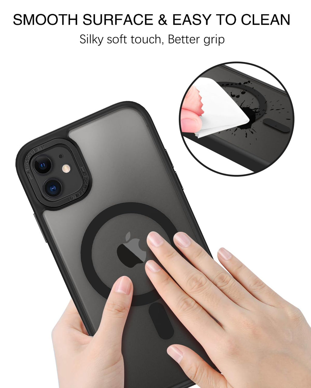 BENTOBEN for iPhone 11 Phone Case, Phone case for iPhone 11 Magnetic Case [Compatible with Mag Safe] Translucent Matte Slim Shockproof Anti-Fingerprint Protective Cover for iPhone 11 6.1’’ Black