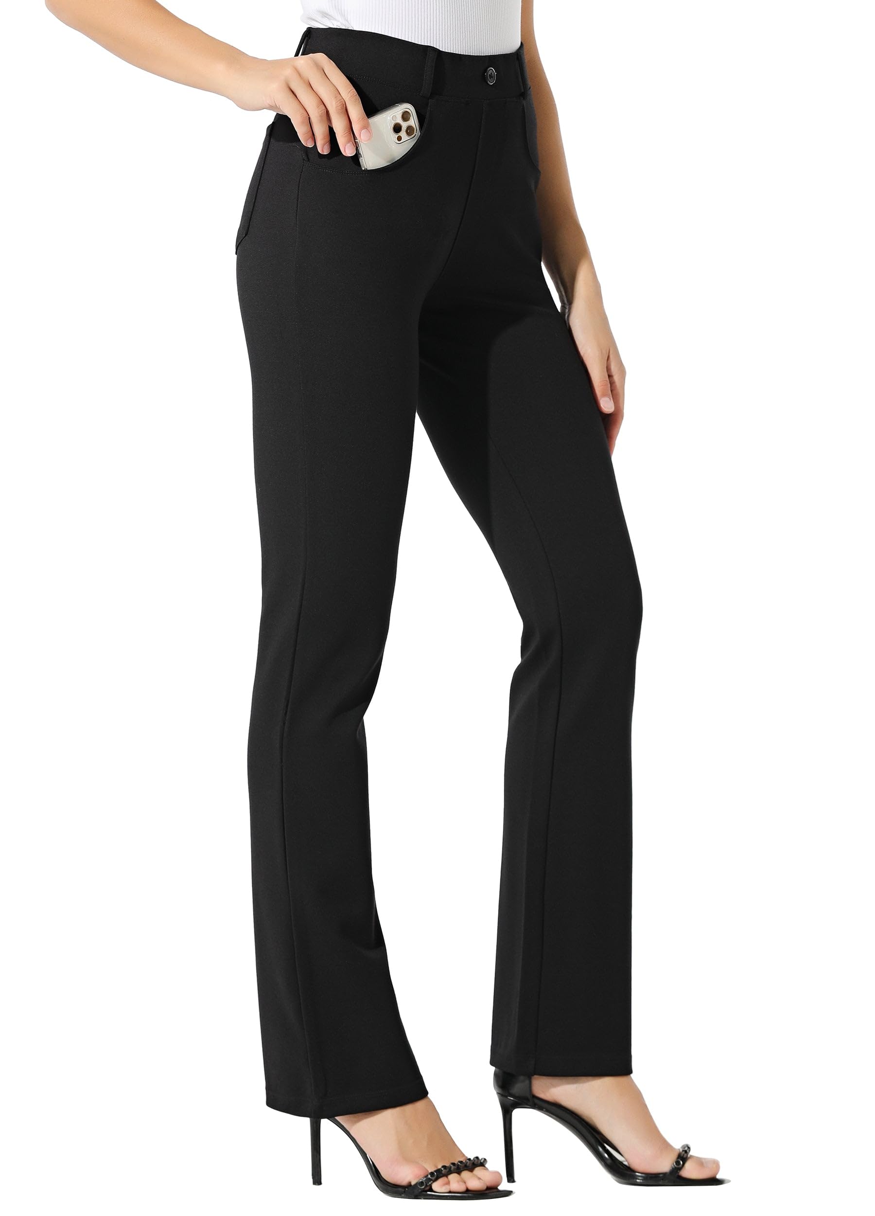 Willit Women's Yoga Dress Pants Bootcut Stretch Work Slacks Office Pants 4 Pockets 28"/29"/30"/31"/33"