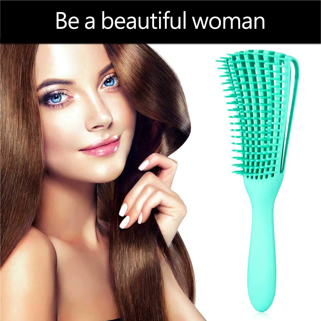 Detangling Brush for Afro America/African Hair Textured 3a to 4c Kinky Wavy/Curly/Coily/Wet/Dry/Oil/Thick/Long, Knots Detangler Scalp Massage Comb Hair Detangler for Women (1 pc, Purple)