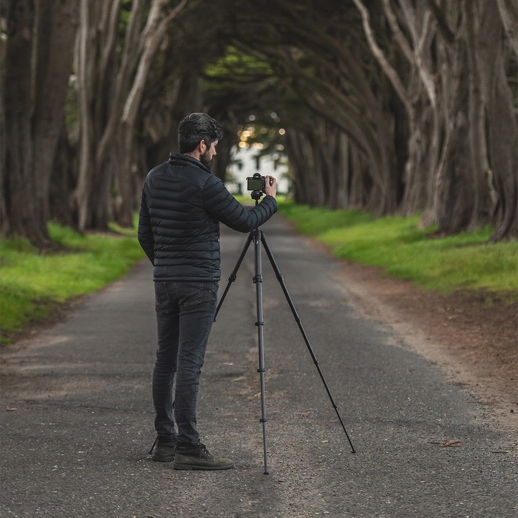 Peak Design Travel Tripod, Aluminum, Compact Design, Quick Setup and Takedown, Pro-Level Stability, Ergonomic Ball Head, Compact and Portable Travel Tripod for Camera and Phone, 20 lb Capacity