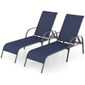 Giantex Patio Lounge Chair, Outdoor Chaise Lounge with 5 Adjustable Backrest, Sturdy Steel Frame, Sunbathing Recliner, Beach Chair, Tanning Chair for Outside, Yard, Balcony, Pool Chairs, Black