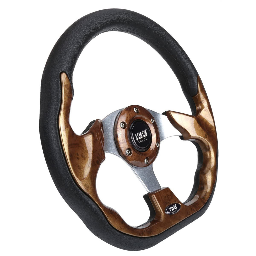 10L0L Golf Cart Steering Wheel, 13' Universal Fit for EZGO TXT/RXV, Club Car DS/Precedent, Yamaha G2-G29 (Carbon Black)