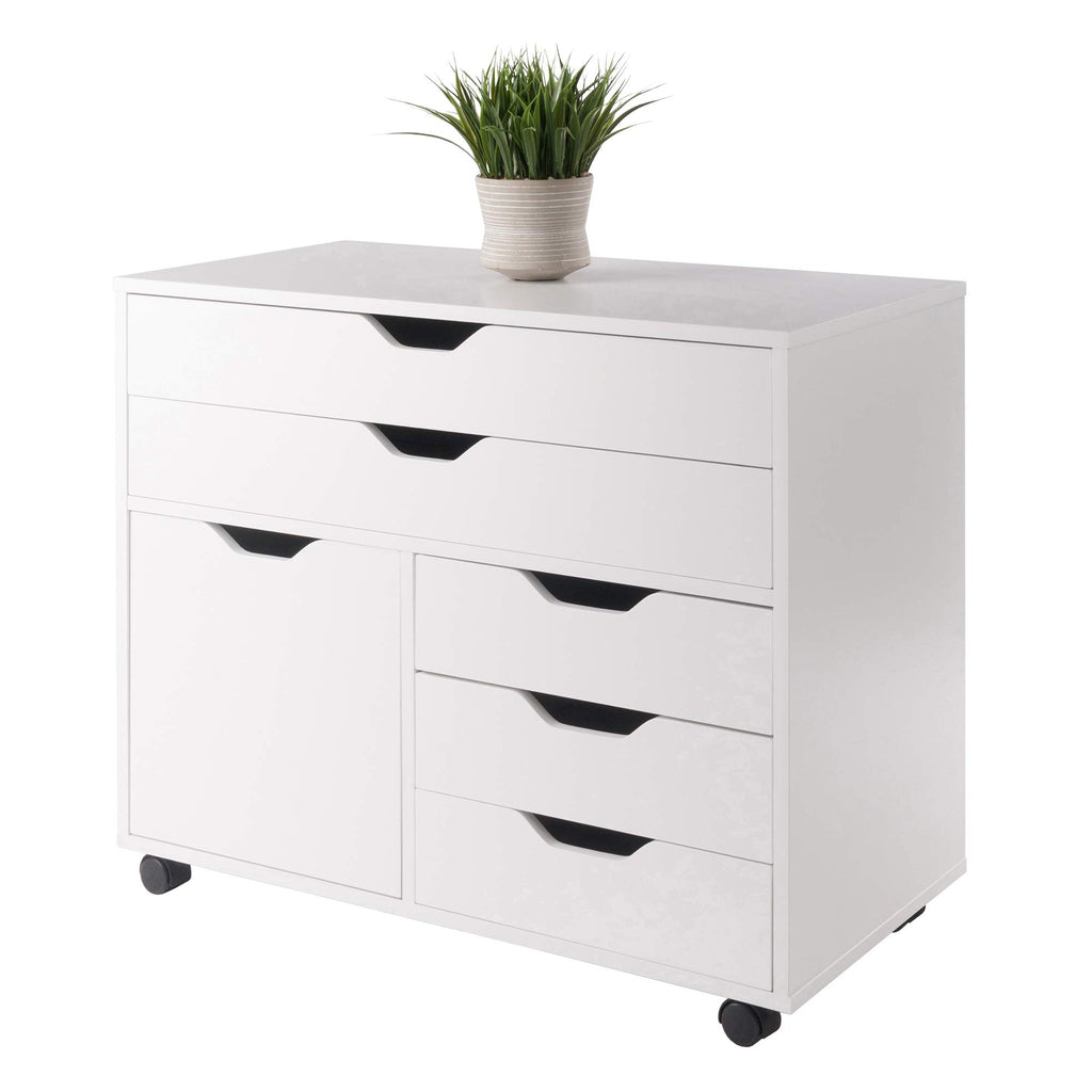 Winsome Halifax Mobile Storage Cabinet with Doors & Drawers, Stylish & Functional Home Storage Cabinet for Filing, Kitchen Organization, Moveable Furniture for Office, Dorms, Apartments