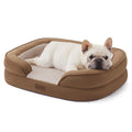 Soft Touch Orthopedic Dog Bed for Large Dogs with Faux Fur Top, Waterproof Pet Couch Bed with Removable Washable Cover and Supportive Foam Filling (Grey, Large)