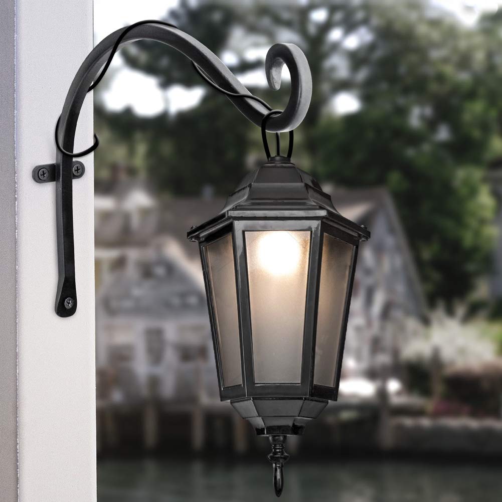 Qiang Ni Heavy-Duty Plant Hanger - 16 Inch 80lbs Metal Wall Mount Plant Bracket for Indoor Outdoor Hanging Bird Feeders, Flower Baskets, Lanterns