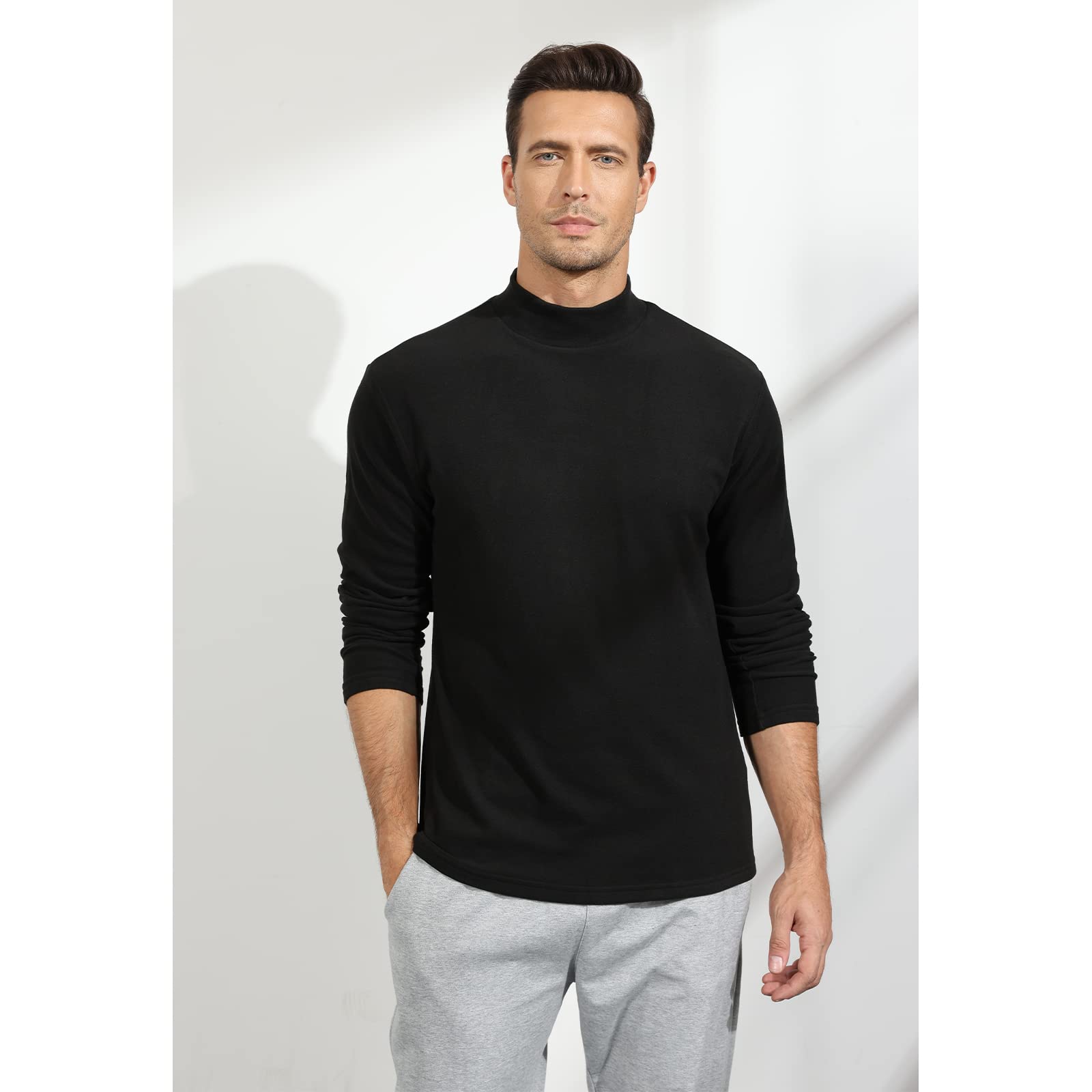 Rela Bota Mens Half Turtleneck Long Sleeve Pullover Basic Designed Undershirt Stretch Slim Fit Sweaters