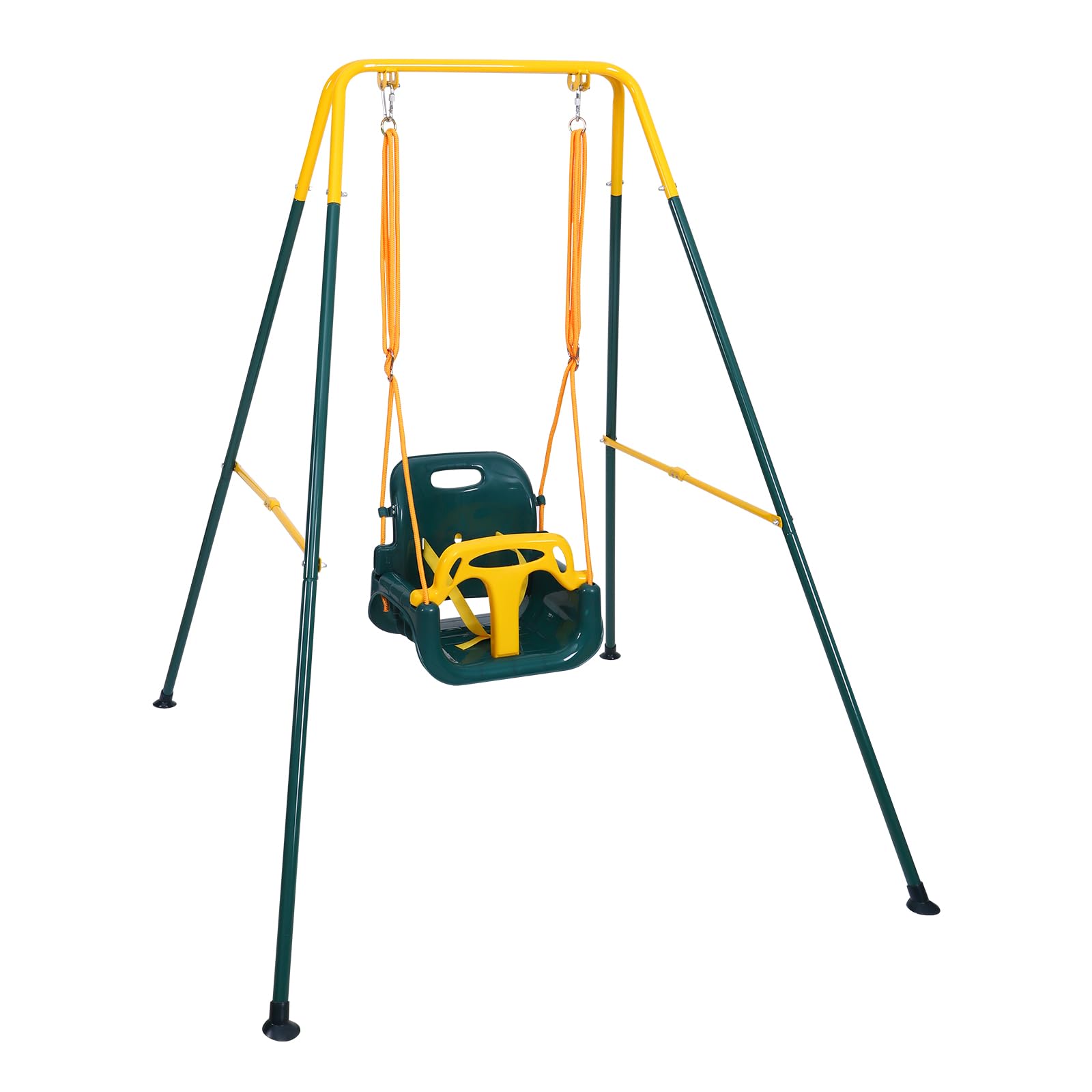 3-in-1 Toddler Swing Set, Metal A-Frame Hammock Chair Stand, Foldable Baby Swing Frame, Easy to Assemble & Store, Indoor/Outdoor Swing Stand for Toddler Baby Jumper Chair (SEAT)