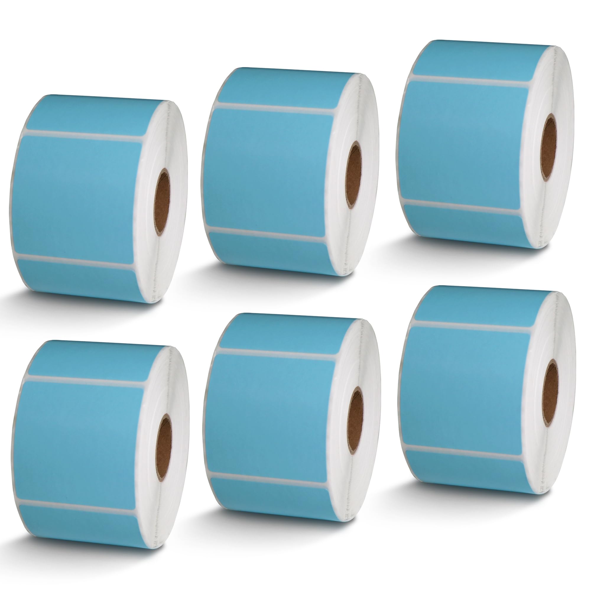 BETCKEY - 1" x 0.5" Small Labels Compatible with Zebra & Rollo Label Printer, Premium Adhesive & Perforated[Light Blue, 6 Rolls, 14580 Labels]
