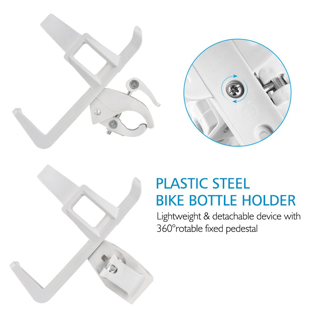 Accmor Bike Water Bottle Holders No Screws, Universal Bike Cup Holder, 360 Degree Rotatable Bike Water Bottle Cage, Water Bottle Holders for Kids Bike Adult Bike, Black