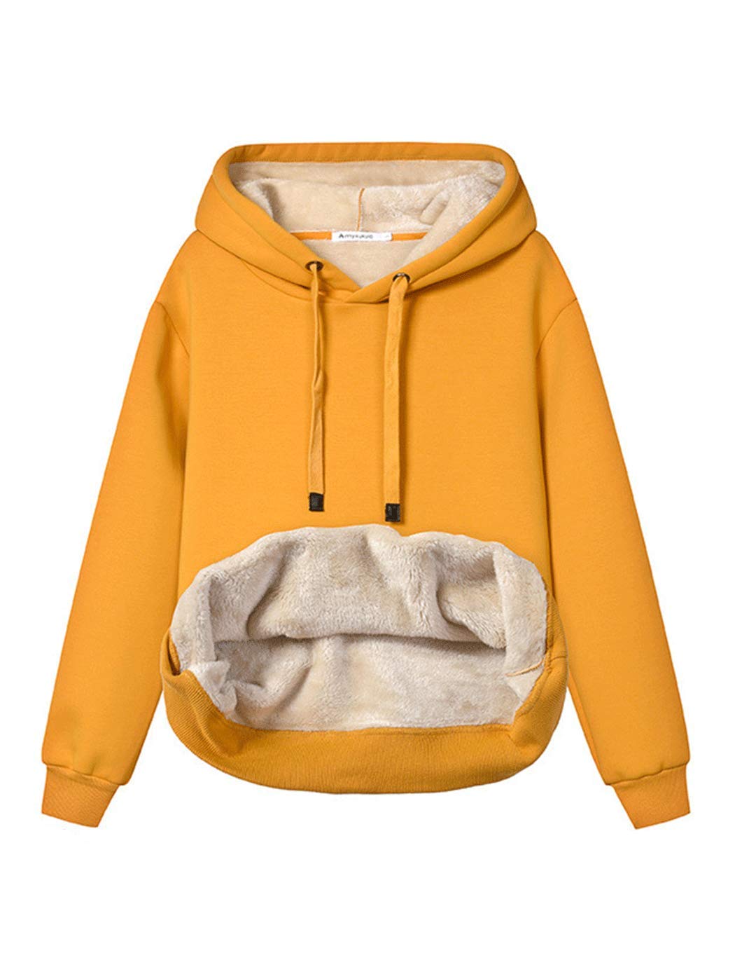 Haellun Womens Casual Winter Warm Fleece Sherpa Lined Pullover Hooded Sweatshirt
