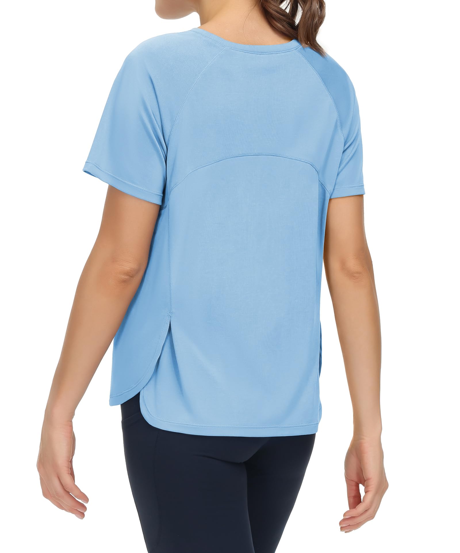 THE GYM PEOPLE Women's Short Sleeve Workout Shirts Breathable Yoga T-Shirts with Side Slits Athletic Tee Tops