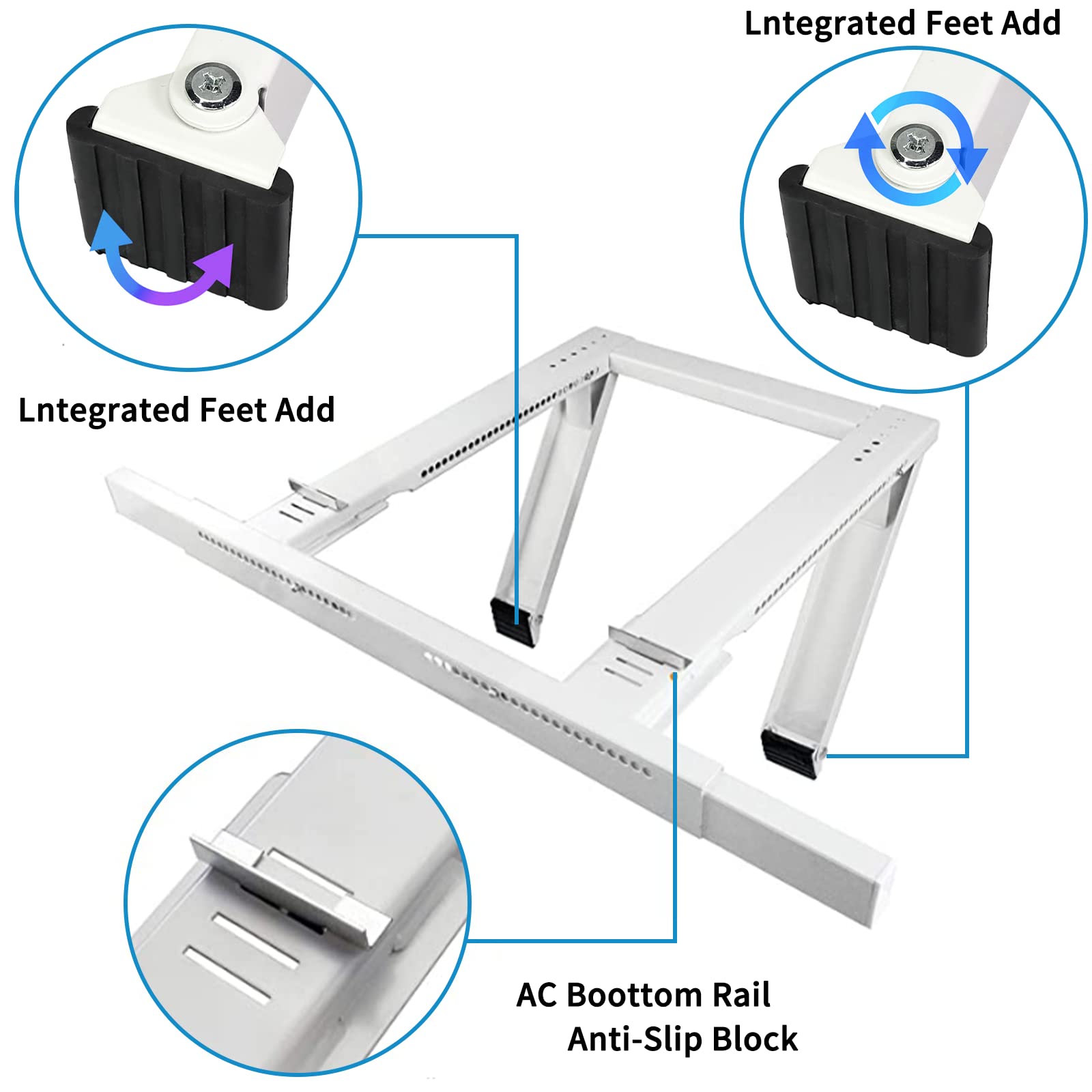 Qualward Air Conditioner Bracket Window AC Support Brackets - Heavy Duty with 2 Arms, Up to 180 lbs for 12000 to 24000 BTU AC Units- Fits Single Or Double Hung Windows